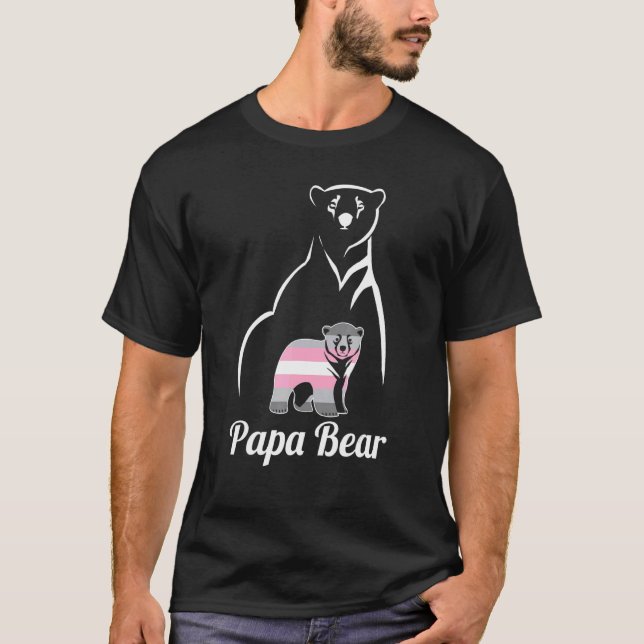 Lgbt Demigirl Pappa Bear Demigender Pride Flagga T Shirt (Framsida)
