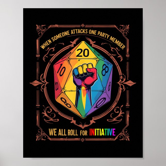 Lgbt Dnd Shirt When Someone Attacks One Party Memb Poster (Framsidan)