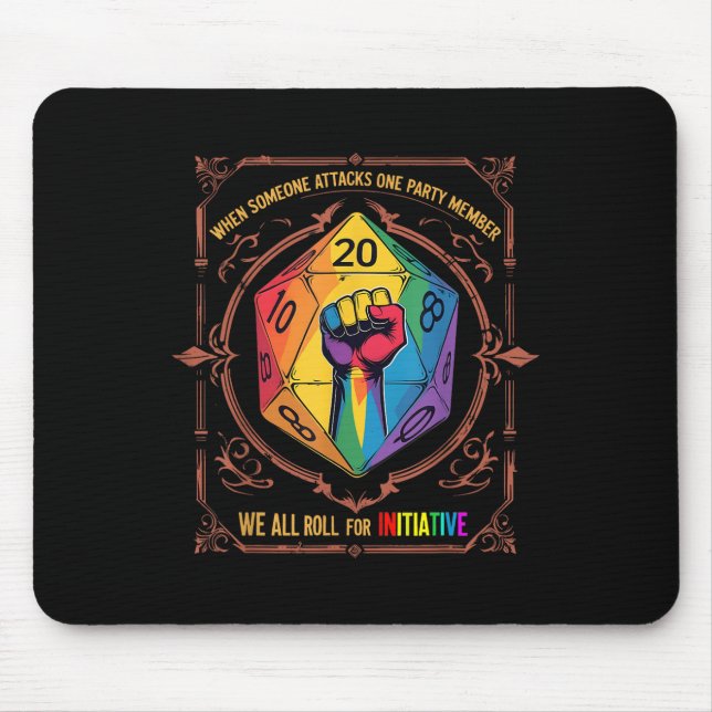 Lgbt Dnd Tröja När Någon Attackerar En Partimedlem Musmatta (Framsidan)
