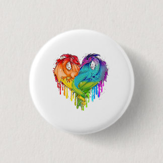Lgbt Dragon Heart Rainbow Heart Dragon Lgbt Pride Knapp