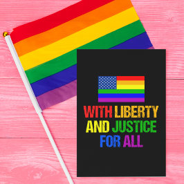 LGBT Equal-Höger Regnbåge American Flagga Vykort