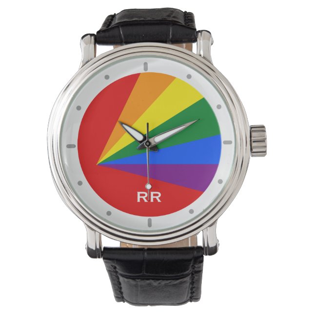 LGBT Färg Rainbow Gay pride Wristwatch Armbandsur (Framsida)
