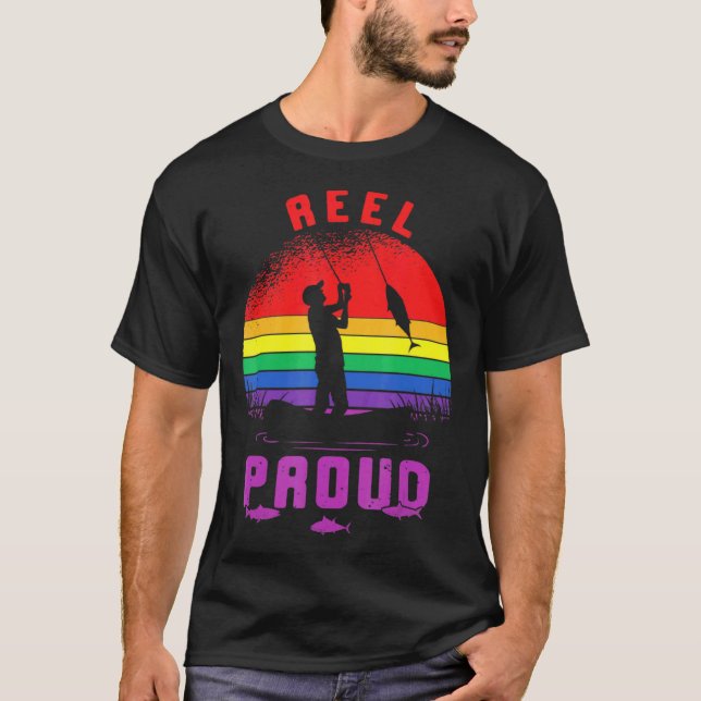 Lgbt Fishing Reel Proud Gay Angler Retro Queer Pri T Shirt (Framsida)