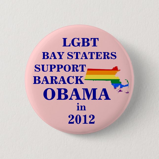 LGBT-fjärd Staters för Obama 2012 Knapp (Framsida)