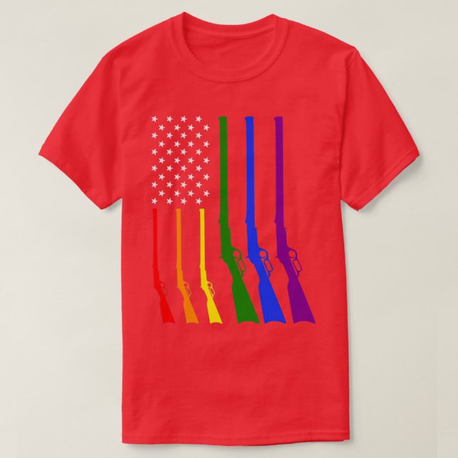 Lgbt Flag Hunting Gay Pride America T Shirt (Design framsida)