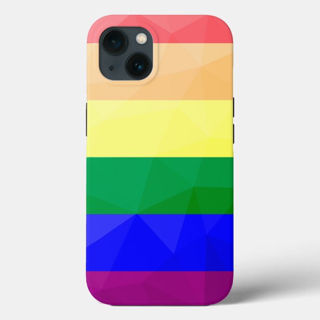 LGBT flag rainbow lines geometric mesh pattern (Baksida)