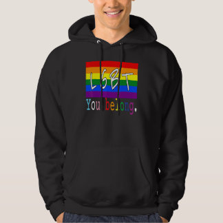 Lgbt Flagga Gay You Belong Pride Month Rainbow Les Hoodie