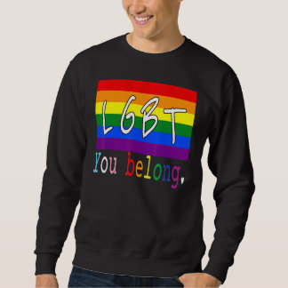 Lgbt Flagga Gay You Belong Pride Month Rainbow Les Lång Ärmad Tröja