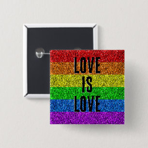LGBT-flagga-Gnistra Kärlek-textanpassning Knapp