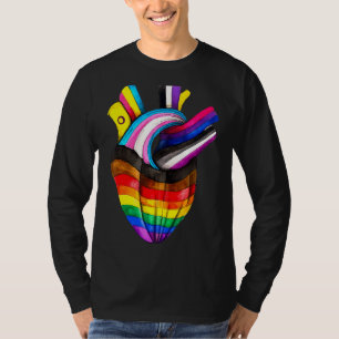 Lgbt Flagga Heartslag Gay Lesbisk Resistens Regnbå T Shirt