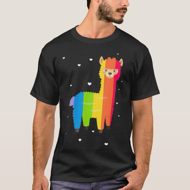 LGBT Flagga Llama Gay Lesbisk Rainbow T Shirt (Framsida)