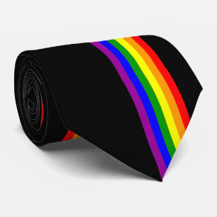 LGBT-flagga på svart Slips