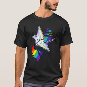 Lgbt Flagga Papper Cranes Origami Rainbow Prid T Shirt