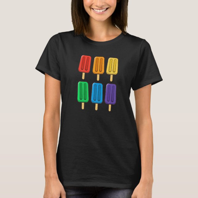 Lgbt Flagga Popsicles 4:e juli Gay Subtle Pride m T Shirt (Framsida)