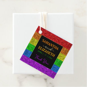 LGBT flagga regnbågsladdar bröllop Gåvor Etiketter