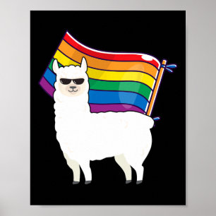 Lgbt Flagga T Shirt Llama Gay Lesbisk ResistManar Poster