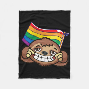 Lgbt Flagga T Shirt Sloth Gay Lesbisk Resist Manar Fleecefilt