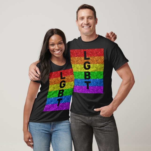 LGBT-flagga-vibrerande regnbågssparkler anpassa T Shirt (Unisex)