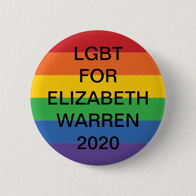LGBT för Elizabeth Warren president 2020 knäppas Knapp (Framsida)