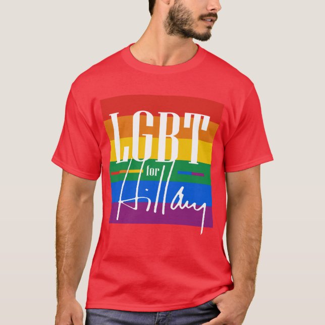 LGBT FÖR HILLARY - - .PNG T SHIRT (Framsida)