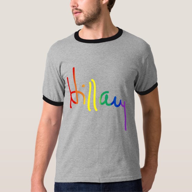 LGBT för Hillary - regnbågeflagga - Tee Shirt (Framsida)