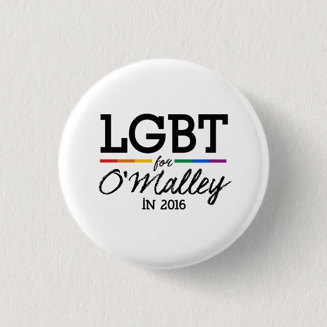 LGBT för O'Malley 2016 Knapp (Framsida)