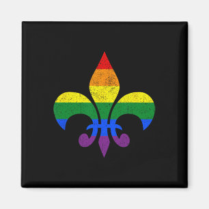 Lgbt Fransk Fleur De Lis Gay Pride Månad Regnbåge Magnet