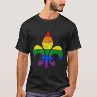 LGBT Fransk Fleur De Lis Gay pride Month Rainbow M T Shirt