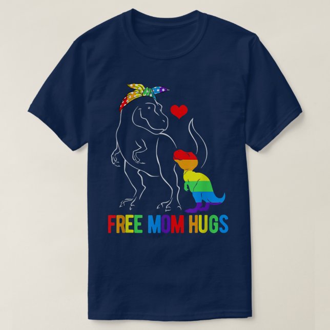 LGBT Free Mamma Hugs Dinosaur Re Mamasaurus Ally R T Shirt (Design framsida)