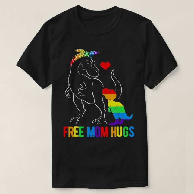 LGBT Free Mamma Hugs Dinosaur Re Mamasaurus Ally R T Shirt (Design framsida)