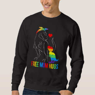 Lgbt Free Mamma Hugs Dinosaur Rex Mamasaurus Ally Lång Ärmad Tröja