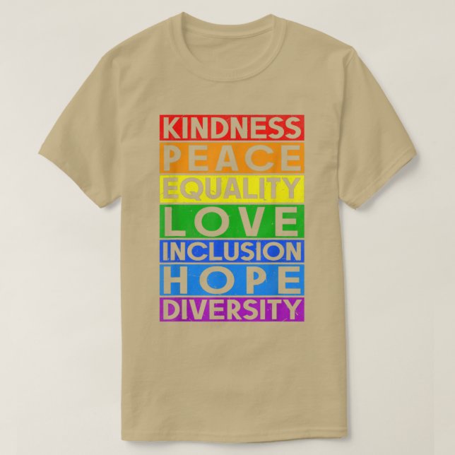 Lgbt Funny Equality Kärlek Kindness Peace Gay Lesb T Shirt (Design framsida)