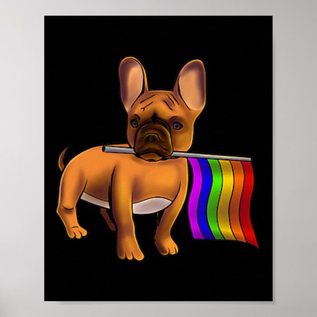 Lgbt Gay Fransk Bulldog Gay Hund Lgbt Pride Poster (Framsidan)