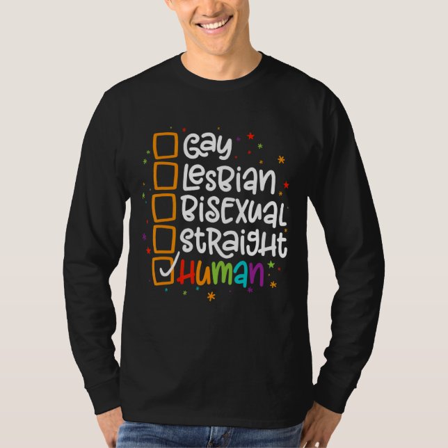 Lgbt Gay Lesbisk Bisexual Rak Human Pride T Shirt (Framsida)