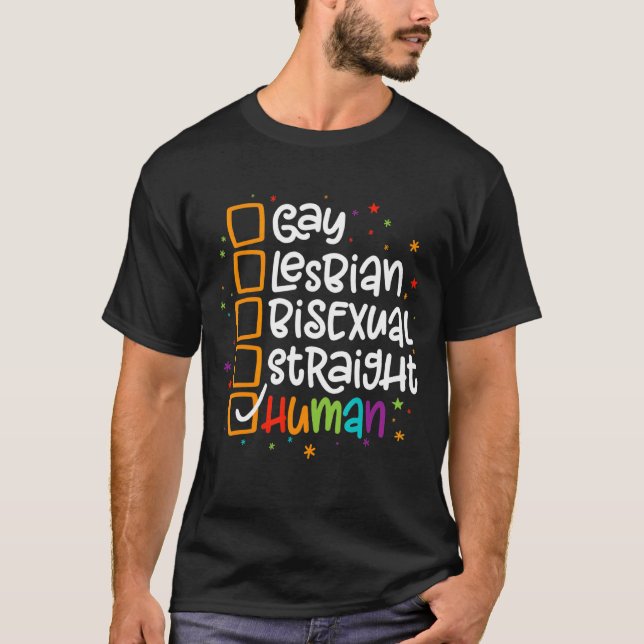 Lgbt Gay Lesbisk Bisexual Rak Human Pride T Shirt (Framsida)