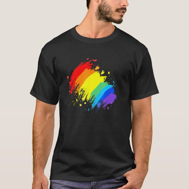 Lgbt Gay Lesbisk Csd Pride Stänk T Shirt (Framsida)