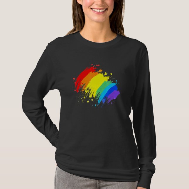 Lgbt Gay Lesbisk Csd Pride Stänk T Shirt (Framsida)