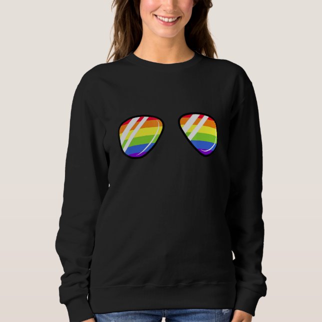 Lgbt Gay Lesbisk Pride Rainbow Sunglasses Lgbtq T Shirt (Framsida)
