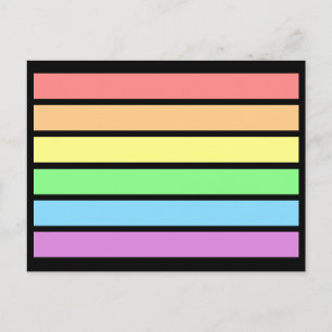 LGBT Gay Pastel Pride Rainbow Flagga Färg vykort