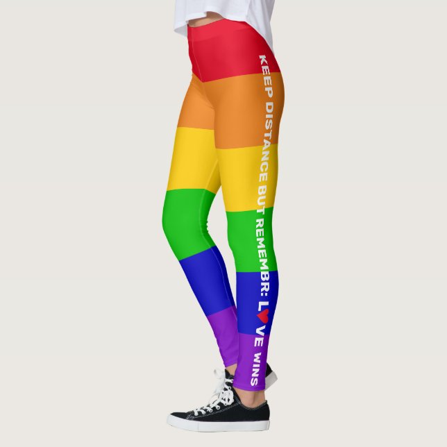LGBT Gay pride 2020-regnbåge för Kärlek, citat. Leggings (Vänster)