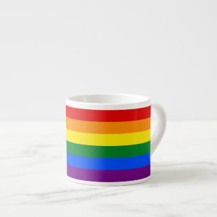 LGBT Gay pride 6-Rand Rainbow Flagga Espressomugg