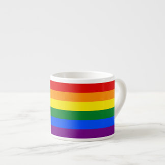 LGBT Gay pride 6-Rand Rainbow Flagga Espressomugg