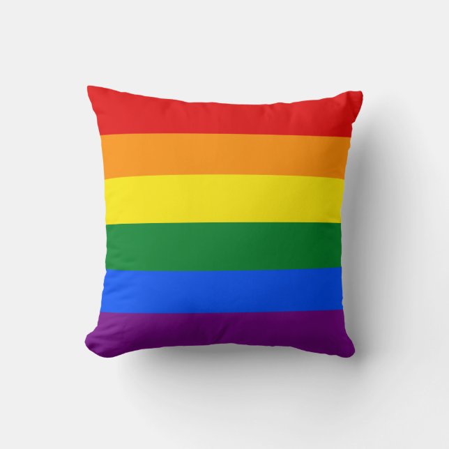 LGBT Gay pride 6-Rand Rainbow Flagga Kudde (Framsida)
