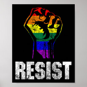 Lgbt Gay pride Flagga Resistens Poster