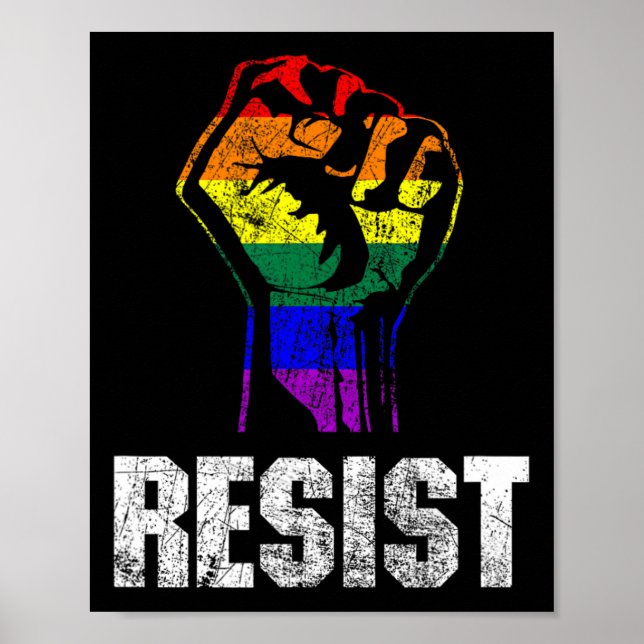 Lgbt Gay pride Flagga Resistens Poster (Framsidan)