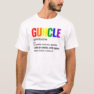 Lgbt Gay pride Guncle Definition Rainbow farbror S T Shirt