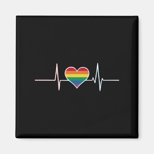 LGBT Gay pride Heartslag Lesbisk Gays Kärlek Magnet (Framsidan)