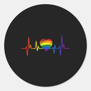 LGBT Gay pride Heartslag Lesbisk Gays Kärlek Runt Klistermärke