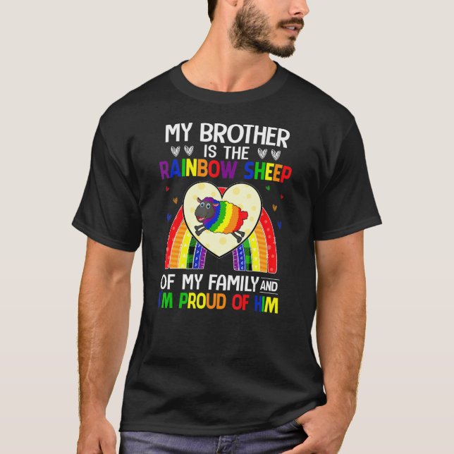 Lgbt Gay pride min bror är tamboskapsfår av Fami T Shirt (Framsida)