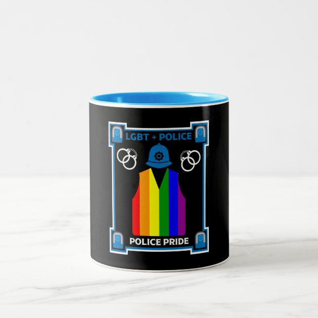 LGBT+ Gay pride-polisen Två-Tonad Mugg (Center)
